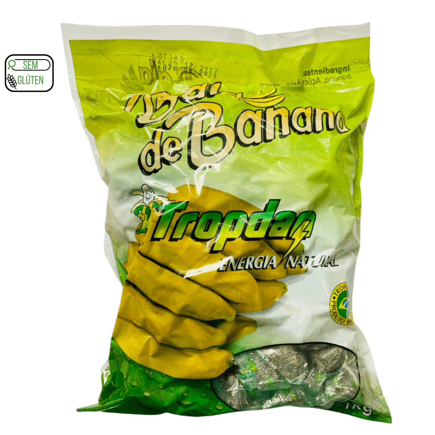 Balas de banana com adição de açúcar - Pacotes com 1Kg