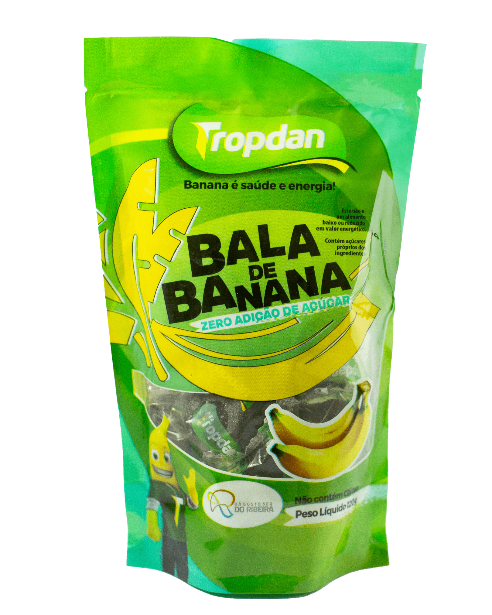 Balas de banana sem adi��o de a��car - Pacotes com 120g 
