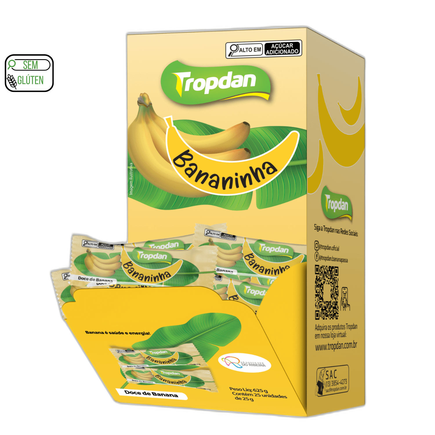 Bananinha com adição de açúcar - Display com 25 unidades de 25g