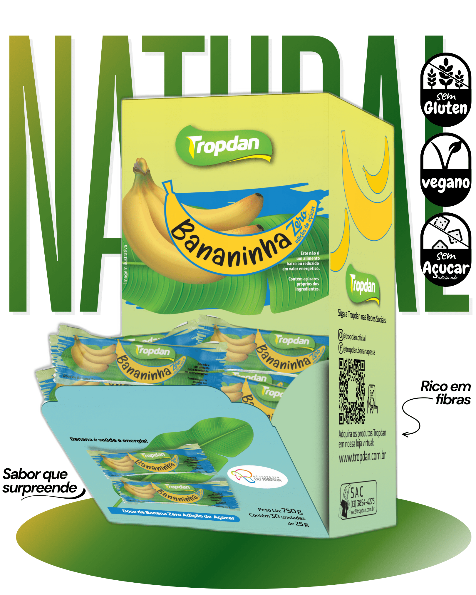 Bananinha sem adição de açúcar 25g - Display com 30 unidades