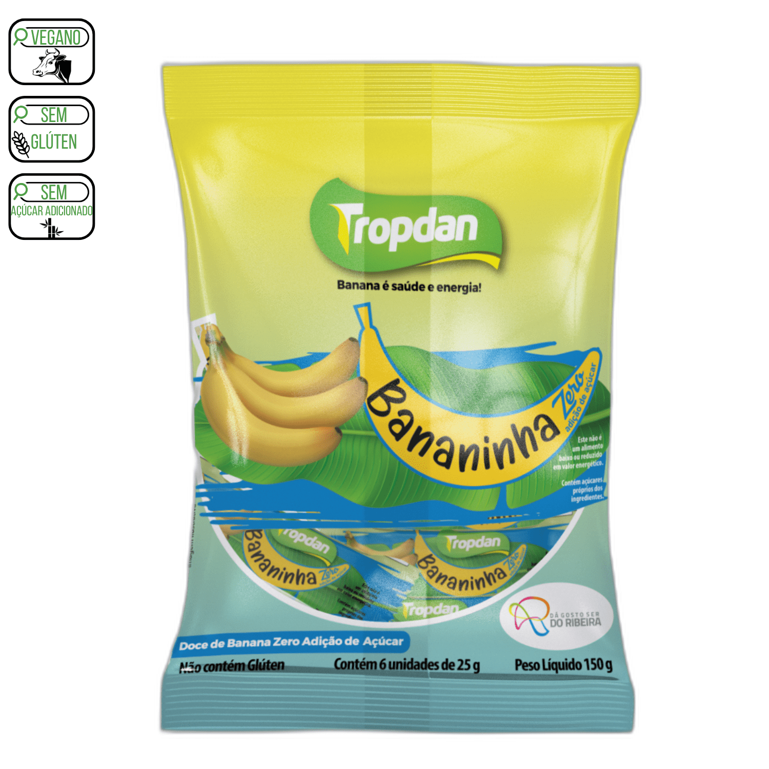 Bananinha sem adição de açúcar 30g Pacote com 6 unidades