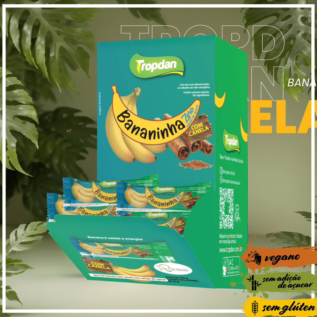 Bananinha Tropdan Com Canela 30 uni - 25g