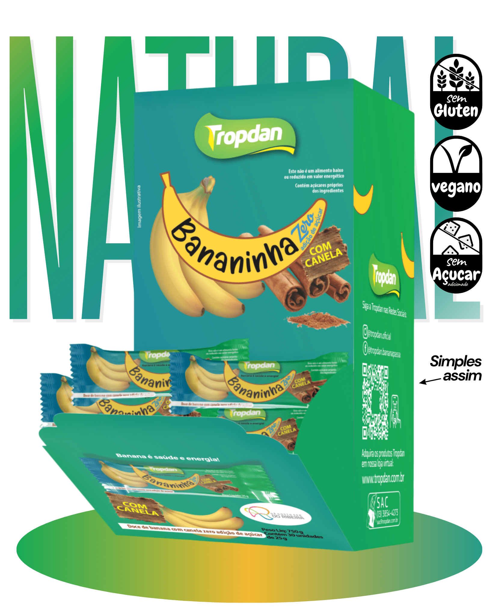 Bananinha Tropdan Com Canela - Display 30x25g