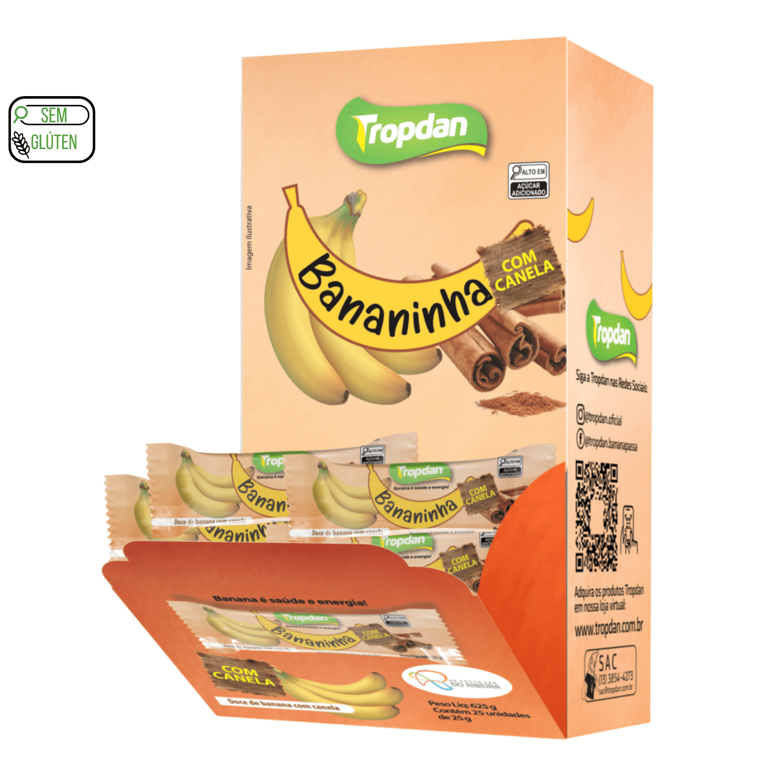 Bananinha Tropdan Com Canela (Adição De Açúcar) 25 uni - 25g