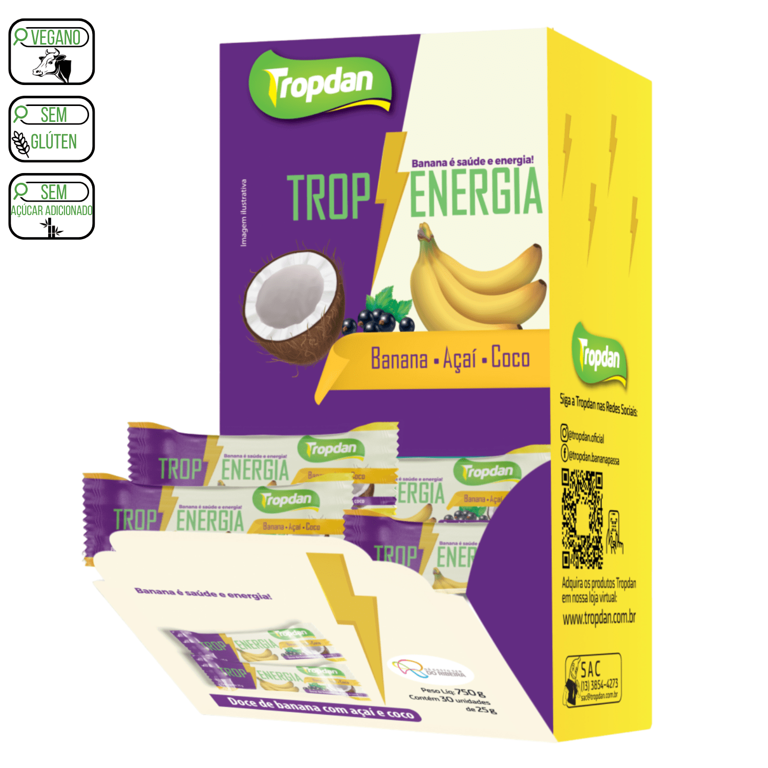TropEnergia - Doce de Banana com Açaí e Coco