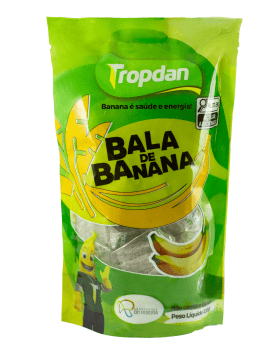 Balas de banana com adição de açúcar - Pacotes com 150g