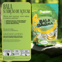 Bala de Banana Sem adição de Açúcar - Pacote com 120g