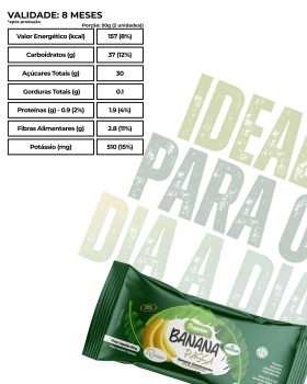 Banana Passa - Display com 18 unidades de 50g Banana Passa - Display com 18 unidades de 50g