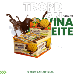 Banana passa coberta com chocolate Diet 28g - Display com 24 unidades