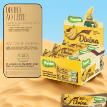 Divina coberta com chocolate ao leite - Display com 24 unidades de 28g