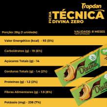 Banana passa coberta com chocolate Diet 28g - Display com 24 unidades