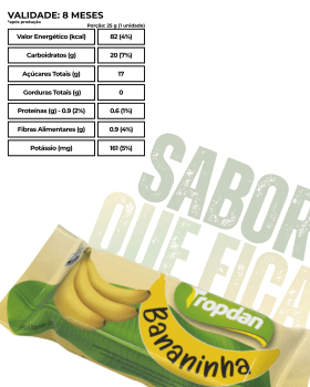 Bananinha com adição de açúcar - Display com 25 unidades de 25g Bananinha com adição de açúcar - Display com 25 unidades de 25g