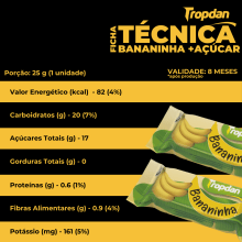 Bananinha com adição de açúcar - Display com 25 unidades de 25g