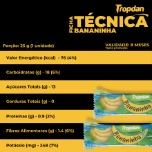 Bananinha sem adição de açúcar - Pacote com 6 unidades de 25g