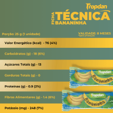 Bananinha sem adição de açúcar - Pacote com 6 unidades de 25g