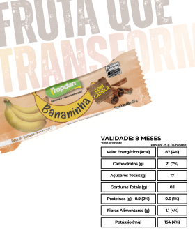 Bananinha Tropdan Com Canela (Adição De Açúcar) 25 uni - 25g