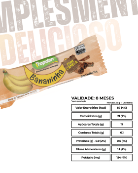 Bananinha Tropdan Com Canela (Adição De Açúcar) - Display 25x25g Bananinha Tropdan Com Canela (Adição De Açúcar) - Display 25x25g