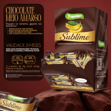 Sublime - Doce De Banana S/ Açúcar Coberto Chocolate Meio Amargo Display 30 unidades