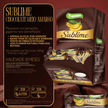 Sublime - Doce De Banana S/ Açúcar Coberto Chocolate Meio Amargo Display 30 unidades