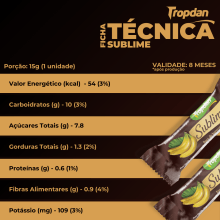 Sublime - Doce De Banana S/ Açúcar Coberto Chocolate Meio Amargo Display 30 unidades