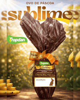 Ovo da Pascoa Sublime - 350g Chocolate meio amargo com doce de banana sem açúcar